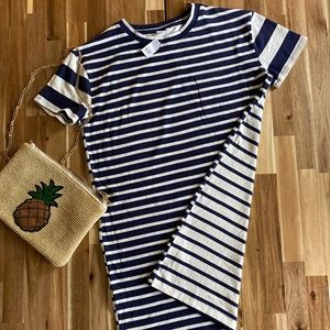 Brand new GAP navy blue & white striped dress